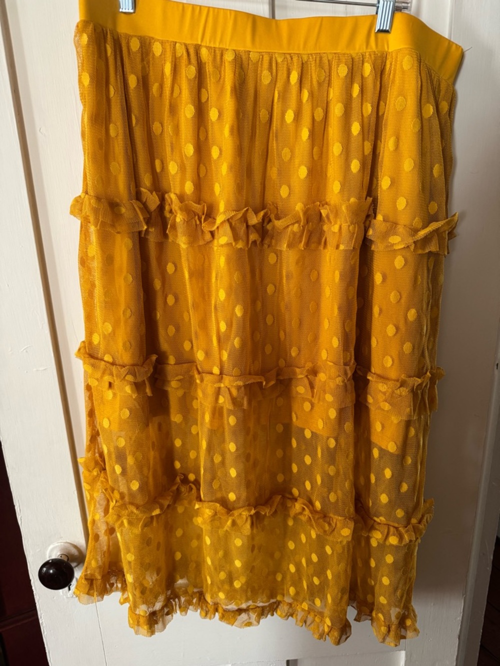 Yellow Polka Dot Tiered Women's Skirt